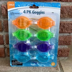 4 Pack Child Goggles in Bright Colors